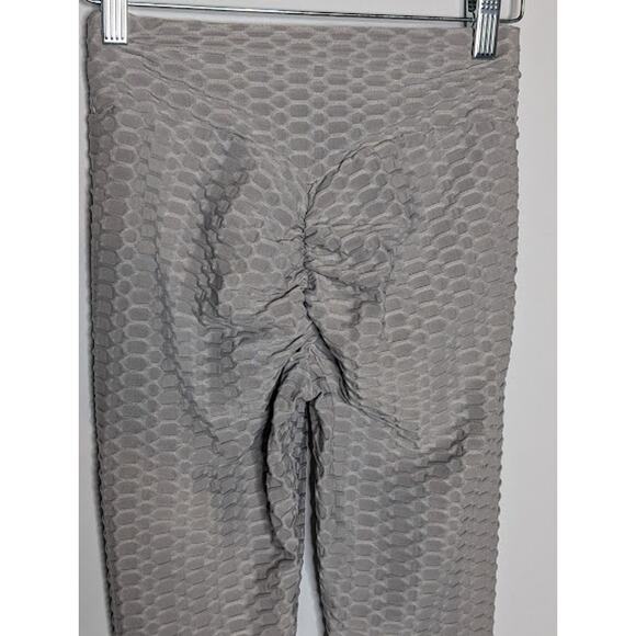 Womans Gray High Waisted TikTok Honeycomb Butt Lift Leggings Size Small - Picture 6 of 7